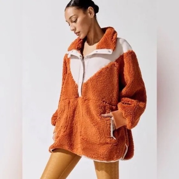 Free People “Fall to Rise” Fleece Quarter Zip - Picture 3 of 5